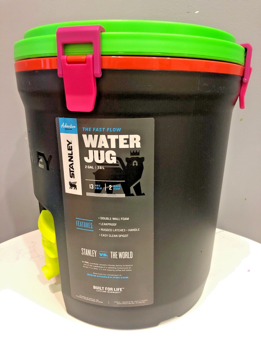 💦Stanley Adventure 2 Gallon Fast Flow Water Jug NEON SPRING FLING