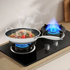 Stainless Steel Non Stick Double Sided Honeycomb Cooking Frying Pan Wok & Lid US