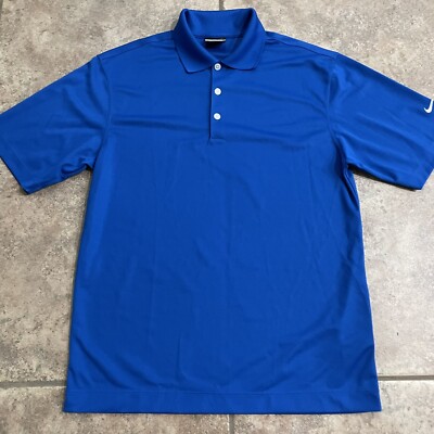 NikeGolf Dri-Fit Blue Polo Golf Shirt Mens Size S