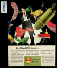 1944 Shell Oil Co Research Beauty Bomb Plane Petroleum Vintage Print Ad 38457