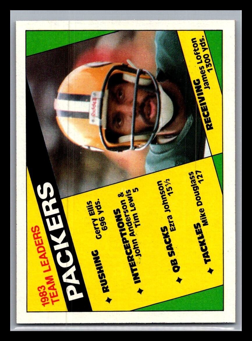 Packers Team Leaders: James Lofton #263 Football Cards 1984 Topps trading card — raw and PSA graded price guide