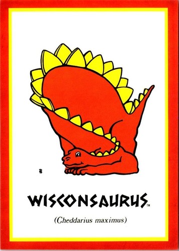 2~4x6 Postkarten WI, Wisconsin HUMOR Tierwelt/Kühe & Staatsdinosaurier/WISCONSAURUS - Bild 3 von 5