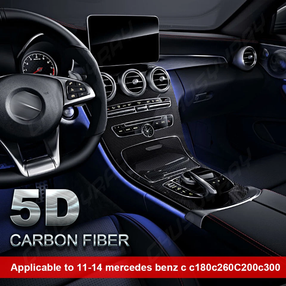 5D For Mercedes-Benz C-Class c180 c260 C200 c300 2011-2014 Interior Carbon Fiber - Image 4 of 4