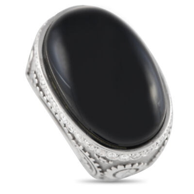 Carrera y Carrera リング Carrera y Carrera 18K White Gold 0.35ct Diamond and Onyx