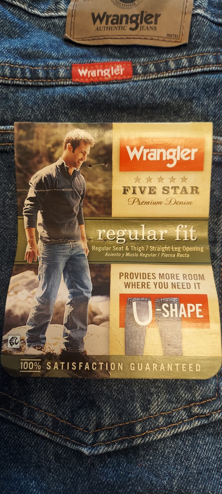 Wrangler Men's 5-Star Regular Fit Jeans Rinse 32x30 - Midnight Blue