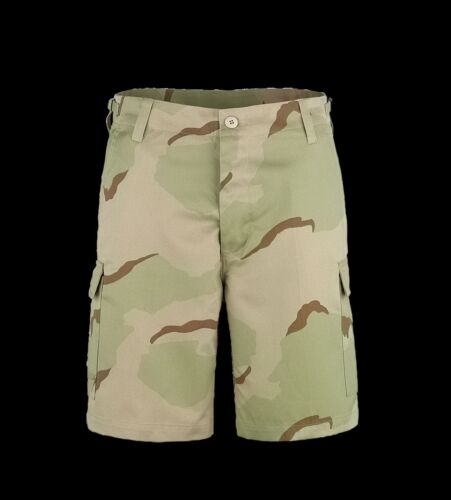 US BDU Army Cargo Bermuda Combat Short Ranger Pantaloncini Pantaloni Colore Deserto M-XL - Foto 1 di 1