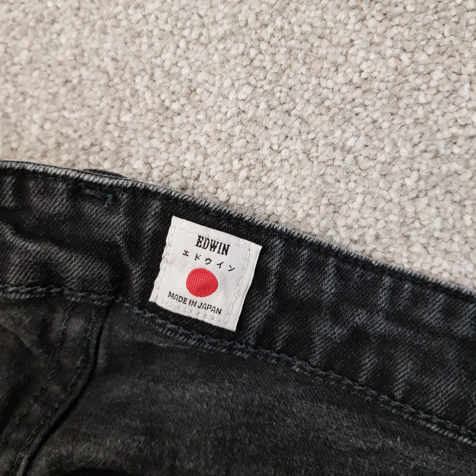 Edwin Mens Jeans 34x30 Grey Black EEU22 Skinny Slim Denim Wash Japan Stretch - Image 4 of 4