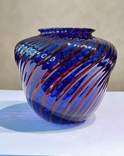 Vaso canna a vortice in vetro artistico attribuito a Gio Ponti Italia metà secolo 