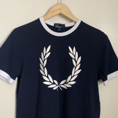 Fred Perry T-Shirt Small Womens Logo Navy Blue - image 1