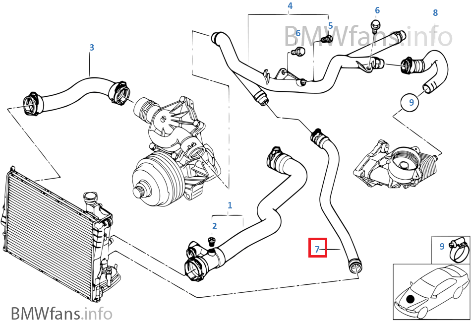 New BMW E46 330d M57 Cooling System Water Hose 11532247852 eBay