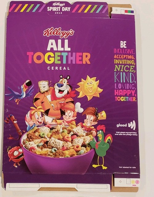 NEW Kellogg's All Together Cereal Box Limited Edition LGBT Spirit Day