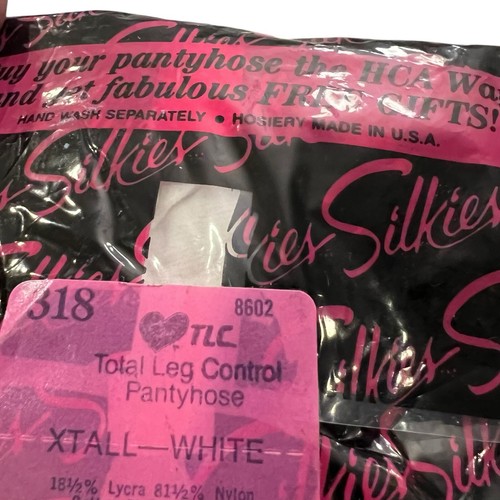 Silkies Nylon TLC Total Leg Control Pantyhose XTall White #318 NEW - Picture 4 of 4