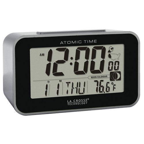 617-1270 La Crosse Technology Atomic Digital Alarm Clock with Backlight Open Box - Picture 3 of 7