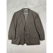 Joseph Feiss Blazer Adult 48R Olive Green Striped Wool 2 Button Tuxedo Suit Mens