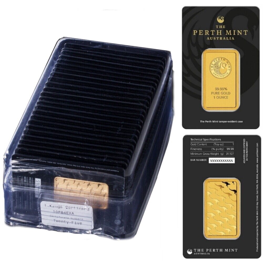 Box of 25 - 1 oz Australia Perth Mint .9999 Fine Gold Box of 25 - 1 oz Australia Perth Mint .9999 Fine Gold