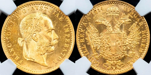 i-550060 Austria 1 Dukat 1914. NGC MS 64