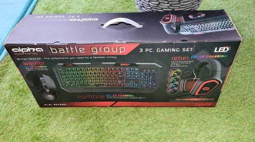 Tzumi Alpha Gaming Battle Group 3 Piezas Teclado Ratón Auriculares Para Consola PC - Imagen 1 de 11