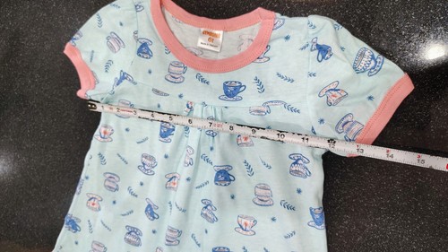 girls Gymboree blue and pink tea cups pajama set size 6 t new w/ out tags - Picture 3 of 9