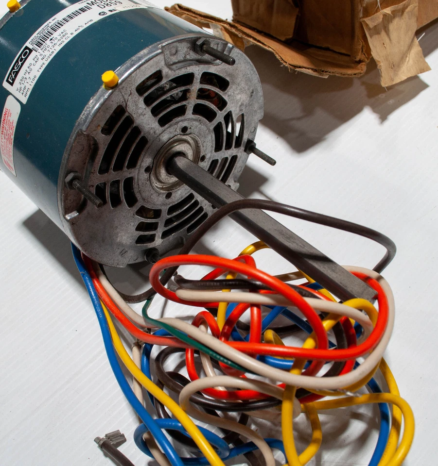 Motor condensador dividido permanente Fasco D859 1/3 HP 1.7A 1100RPM 230V 7126-0280 Foto 4 de 4