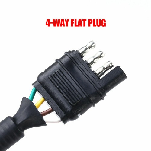 RV Flat 4 Way to 7 Way Round Trailer Power Adapter Plug w/ Hitch Mount Bracket - Imagen 5 de 7