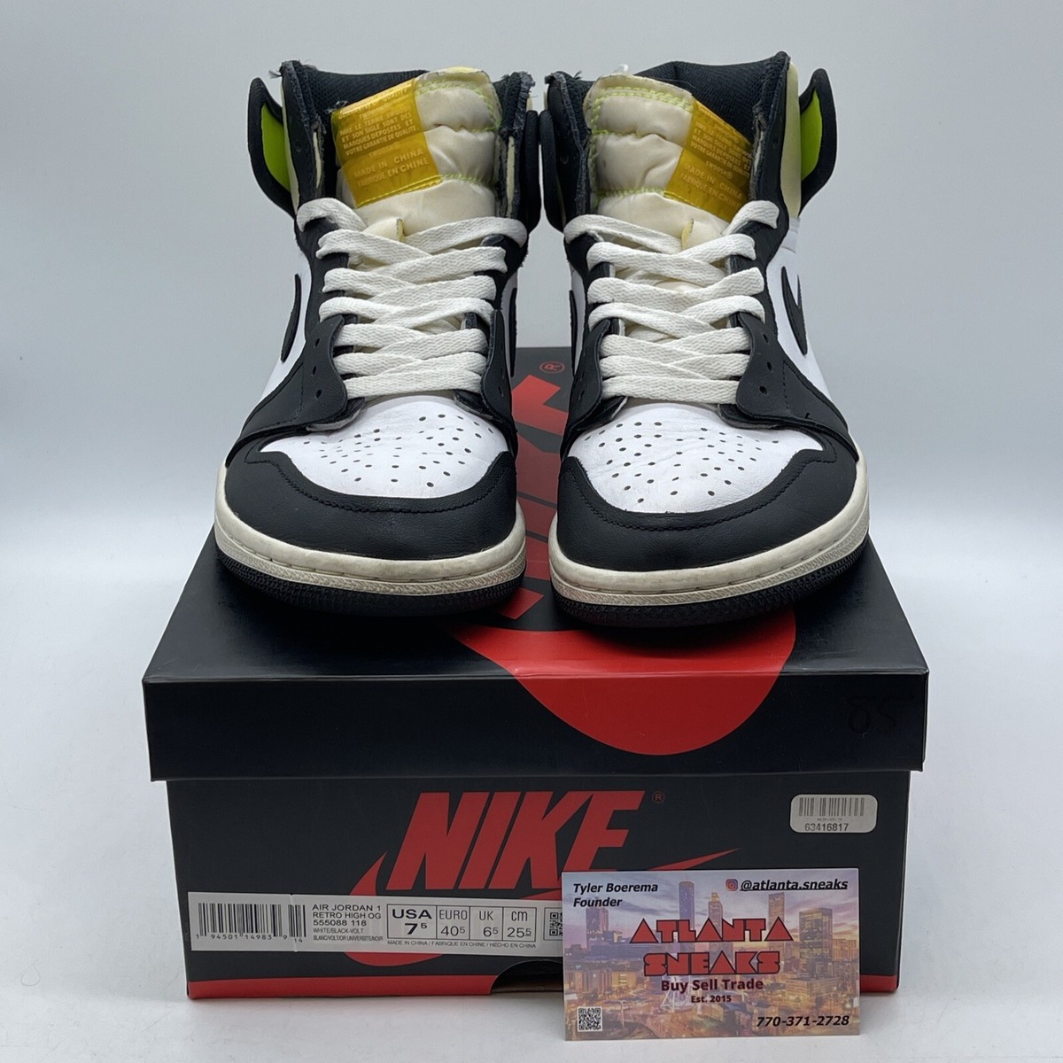 Nike Air Jordan 1 Retro High OG GS Youth 3.5 Taxi Black