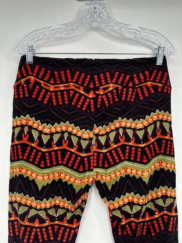 Tall & Curvy Leggings Womens Black Olive Red Aztec Print Stretch Pants Yoga - Picture 5 of 12