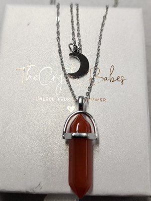 The Crystal Babes The Bad B*tch Carnelian Layered Necklace 15'', 17'' +2''