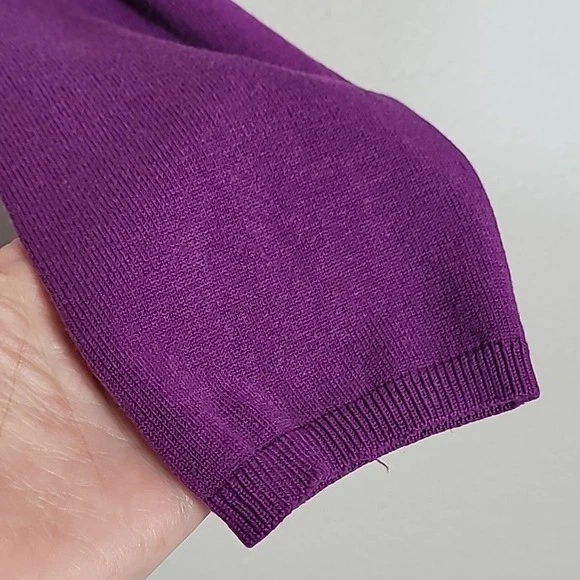 Cárdigan Bolero Vintage Y2K Mujer Talla M Púrpura Botón Recortado Ajustado Mezcla Seda Foto 4 de 4