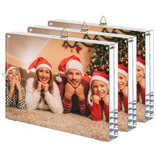 4x6 Acrylic Picture Frames 3 Pack: 20 Thicker Block, Clear Picture Frames Fr...