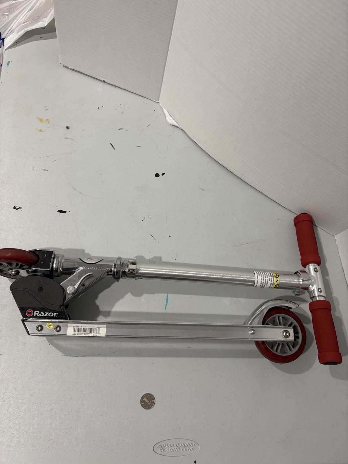 Authentic Razor Kick Scooter Red Two Wheeled Kids Folding Adjustable Height Used