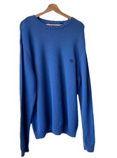 Vintage Y2K Ralph Lauren Chaps Blue Knit Cotton Sweater SIZE XL