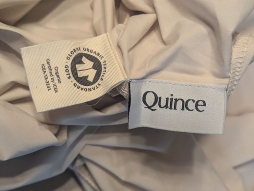 Quince Classic Organic Percale Cotton Duvet Cover 3PC Set Sand Full/Queen -NEW- - Picture 3 of 7