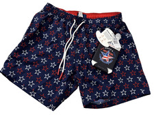 Broken Threads Swim Trunks Koozie Mens L Patriotic Stars Print USA New 40