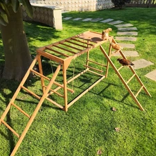 Chicken Perches w/2 Ladders & 2 Swings for Hen Coops, Chicken Roosting Bars A...