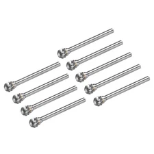 9pcs Tungsten Carbide Double Cut Rotary Burrs File Ball Shape 1/8" Shank