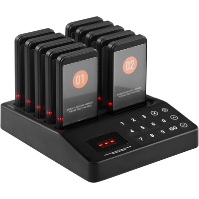 #ad Restaurant Wireless Pager System 10 Beepers Guest Queuing Calling Touch Control $50.99