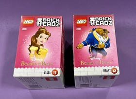 LEGO BRICKHEADZ Beauty and the Beast Lot: Belle 41595 and Beast 41596 NEW SEALED