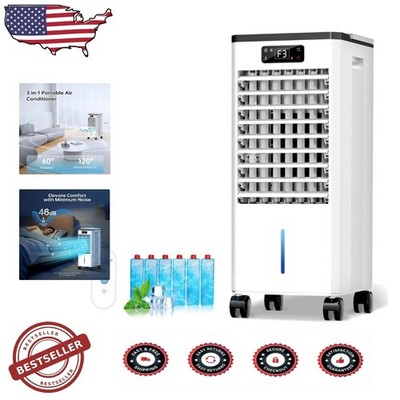 Smart Swamp Cooler, 3-IN-1 AC, 4 Modes, 3 Speeds, 6 Ice Packs, 2 Gal Tank