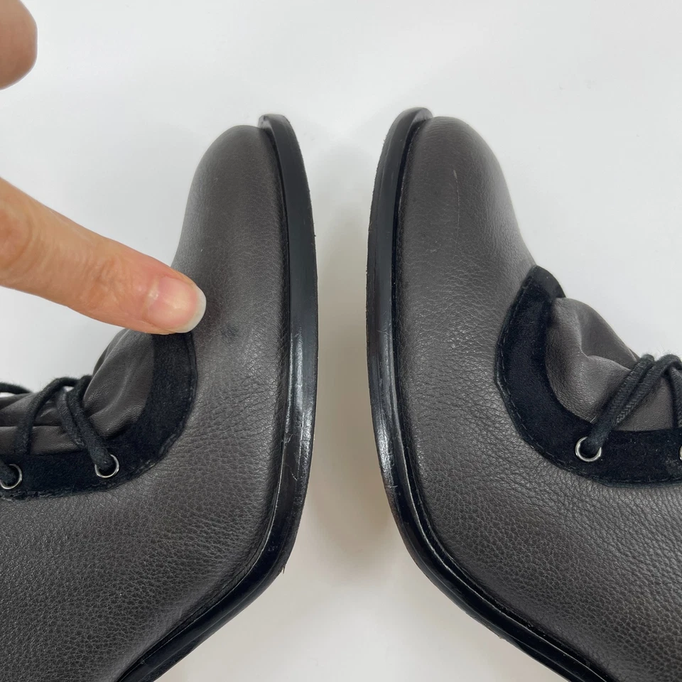 Zapatos de salón Plenty by Tracy Reese para mujer 37,5 Wayne de cuero gris retro con cordones Foto 3 de 4