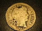 1907-D 90% Silver Barber Dime