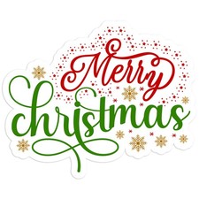 Merry Christmas Red Green - Vinyl Decal Sticker - Car Window Laptop - 728