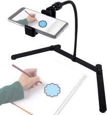 Ajustable Tripod with Cellphone Holder, Overhead Phone Mount, Table Top Teaching