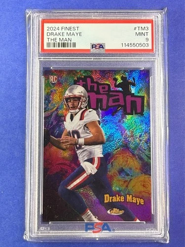 DRAKE MAYE 2024 Topps Finest PSA 9 rookie THE MAN New England Patriots #TM3