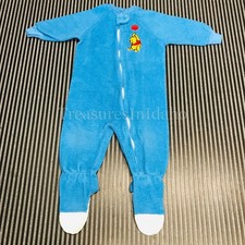 VTG.Disney Winnie The Pooh Pajamas Sz 3T Blue Fleece Footed Sleeper Orig. Owner