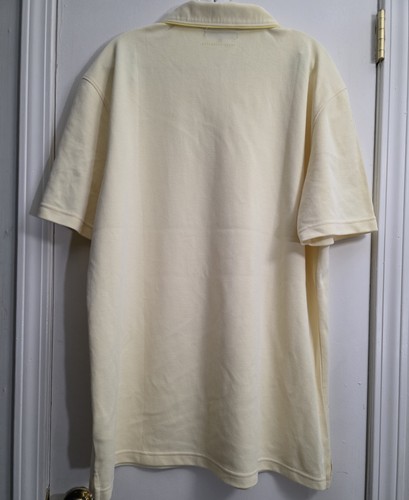 Extracurricular Polo Shirt Mens 2XL Cream Yellow Short Sleeve Cotton Embroidered - Picture 5 of 15