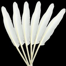 25pcs White Long Goose Feathers 10-12 Inch for Crafts DIY Wedding Party Home ...