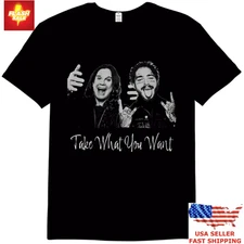 New Apparel Post Malone Ozzy Osbourne Shirt, Classic Rock & Rap Crossover Tee