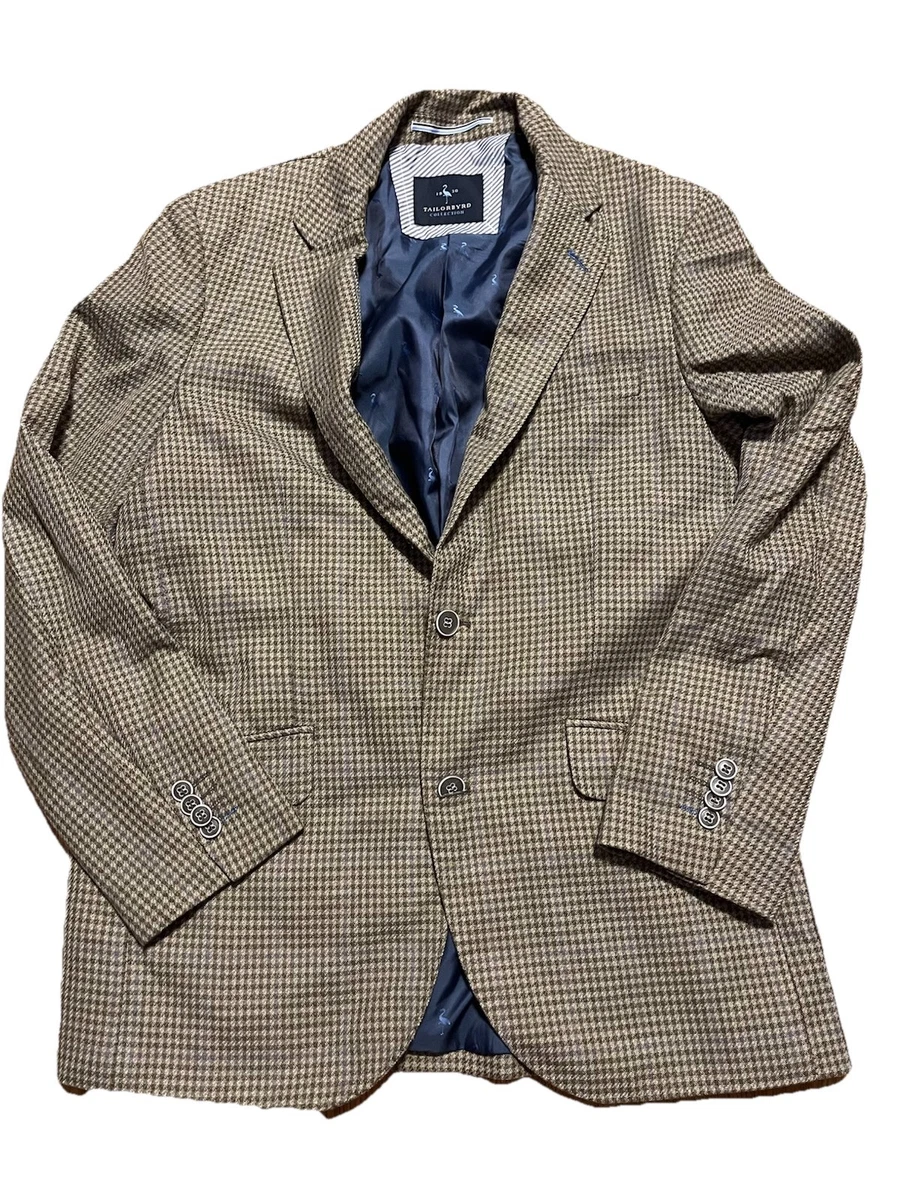Blazer Vintage Homme Pytchley - Couleur Beige/marron à Carreaux - Taille 42L - Style Chasse Renard