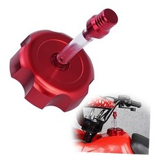 Fuel Cap CNC Billet Gas Tank Cap with Anti-Leak Vent Tube Fits for 50cc Red