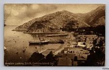 1911 Avalon Looking South Catalina Island Steamship Avalon CA Postcard